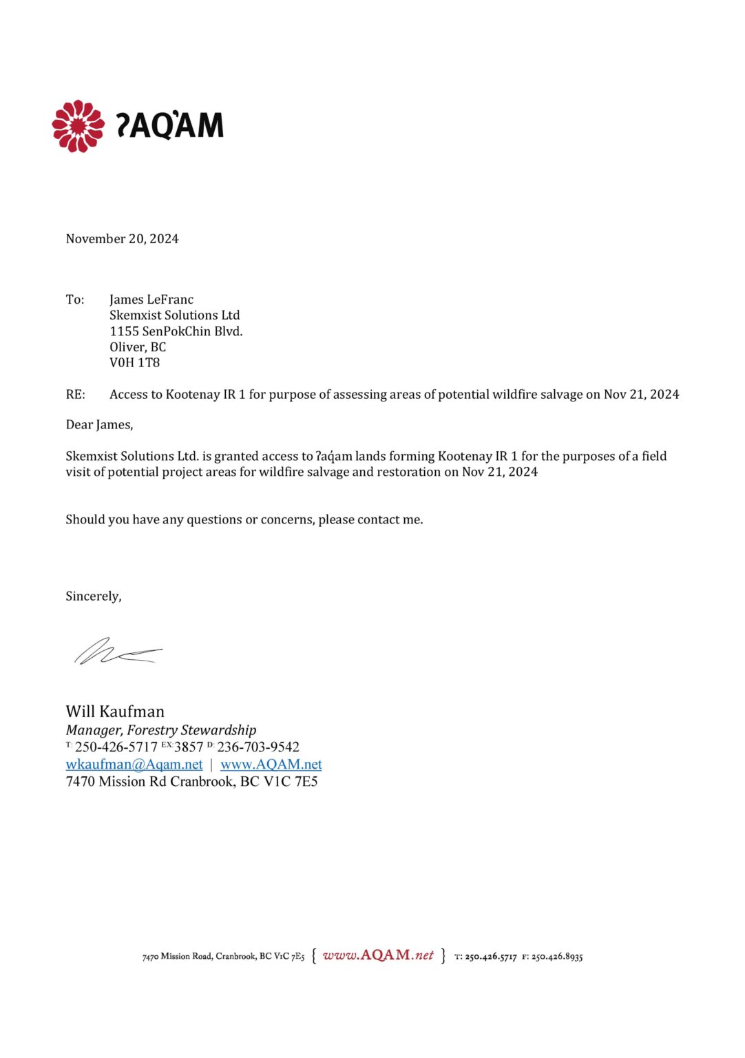 access letter skemxist