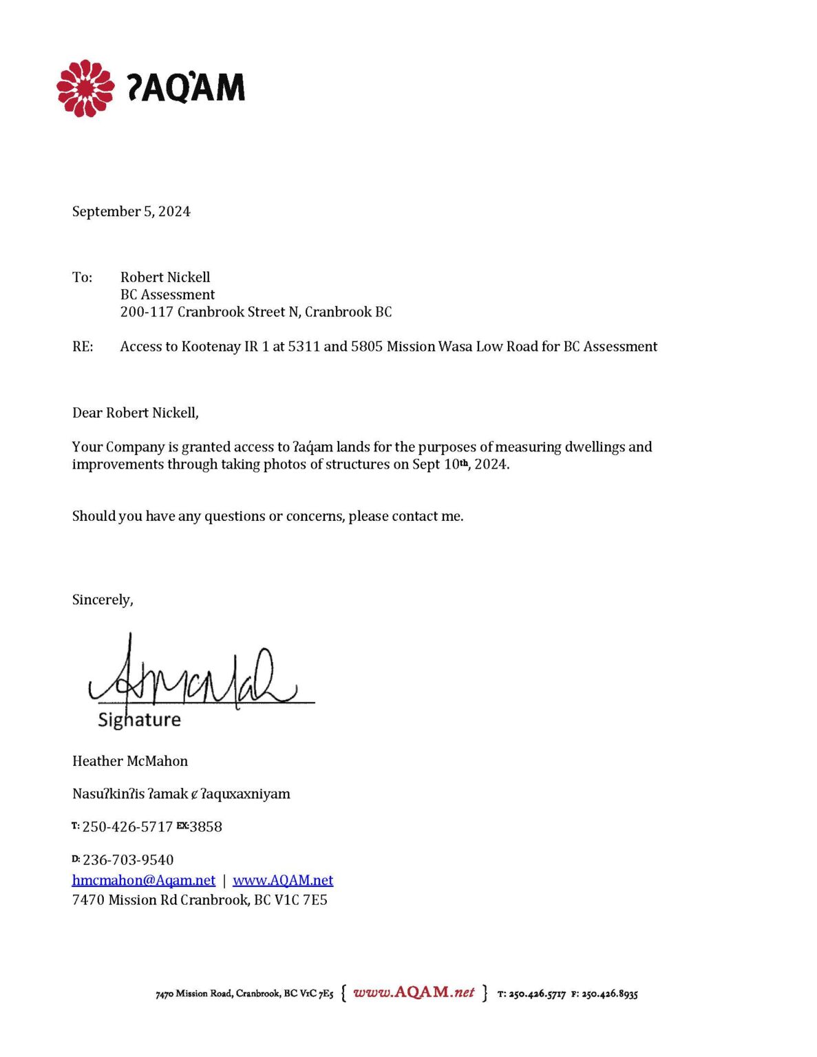 bc assessment letter
