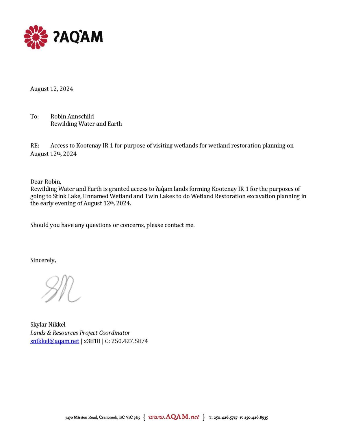 rwe access letter