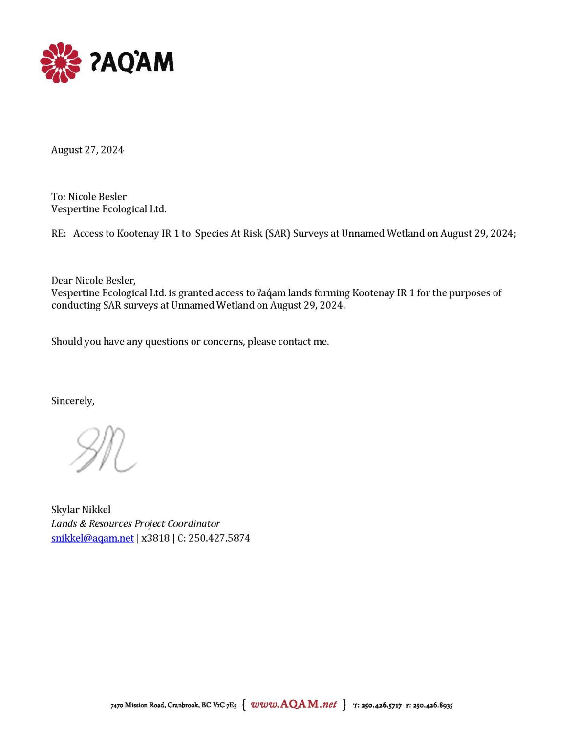 vespertine letter