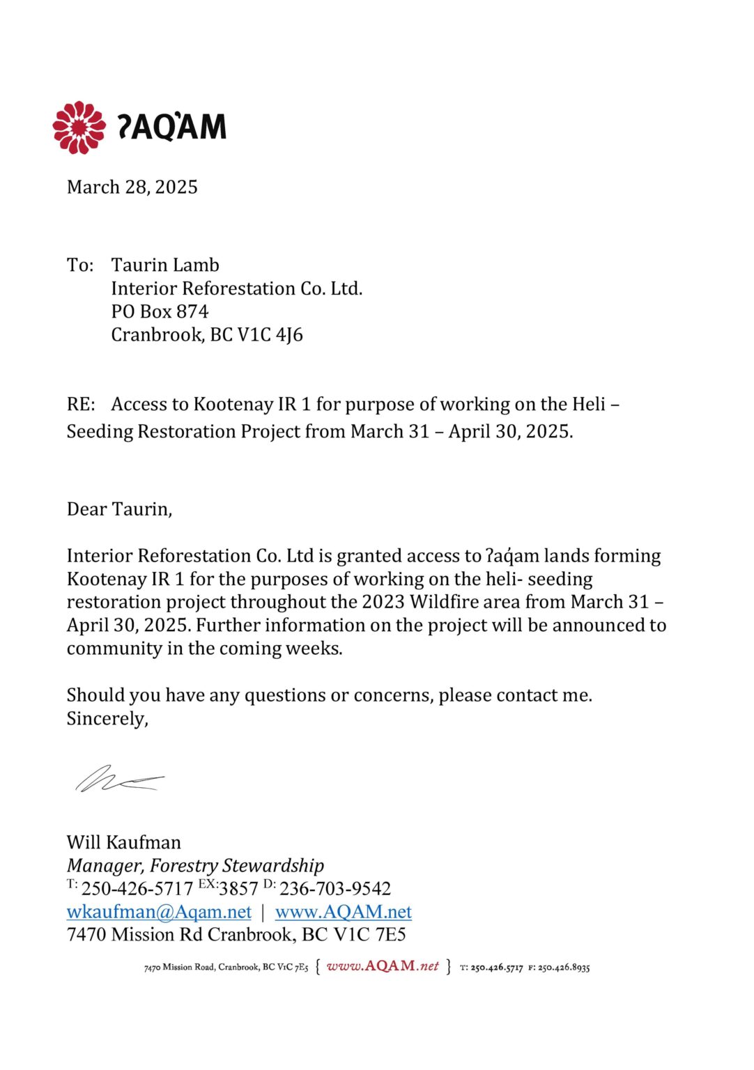 access letter