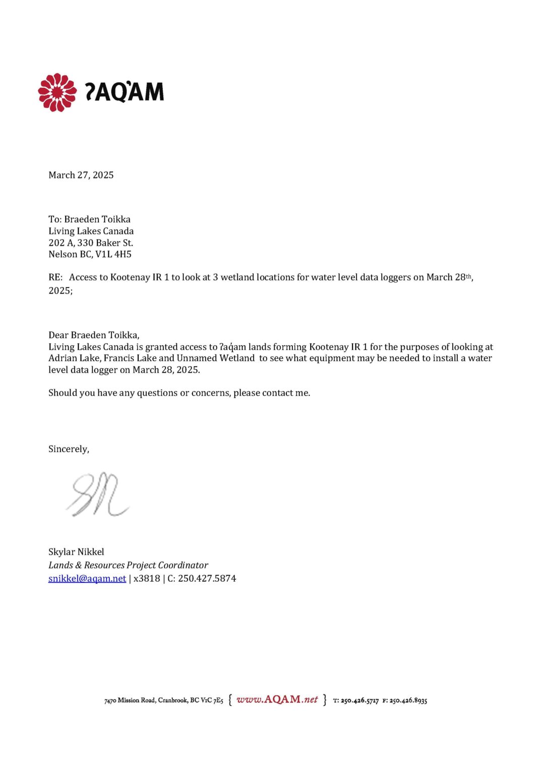 Access Letter