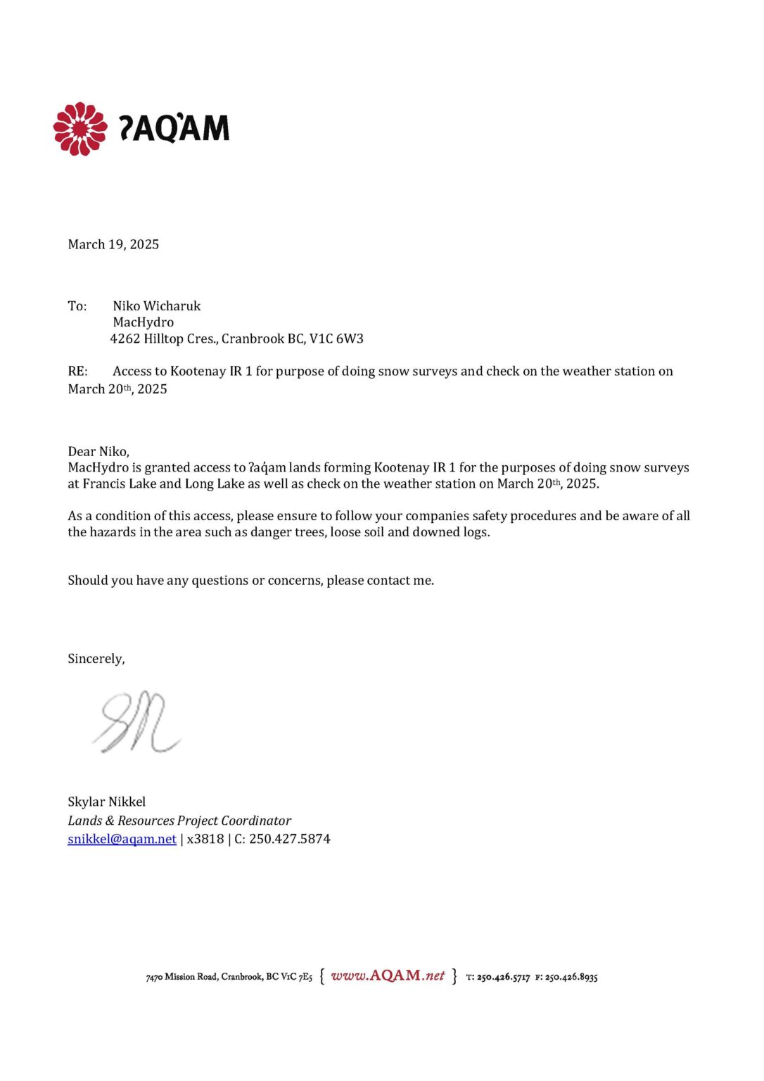 Access Letter