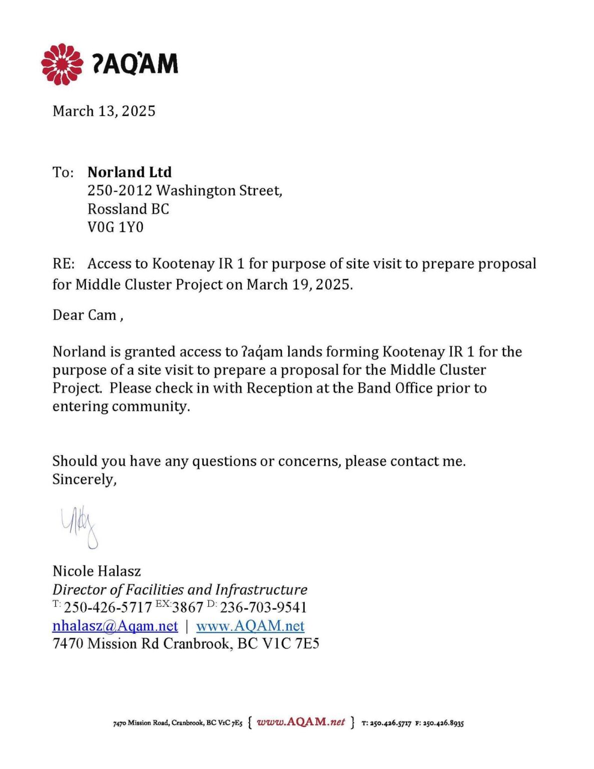 Access Letter