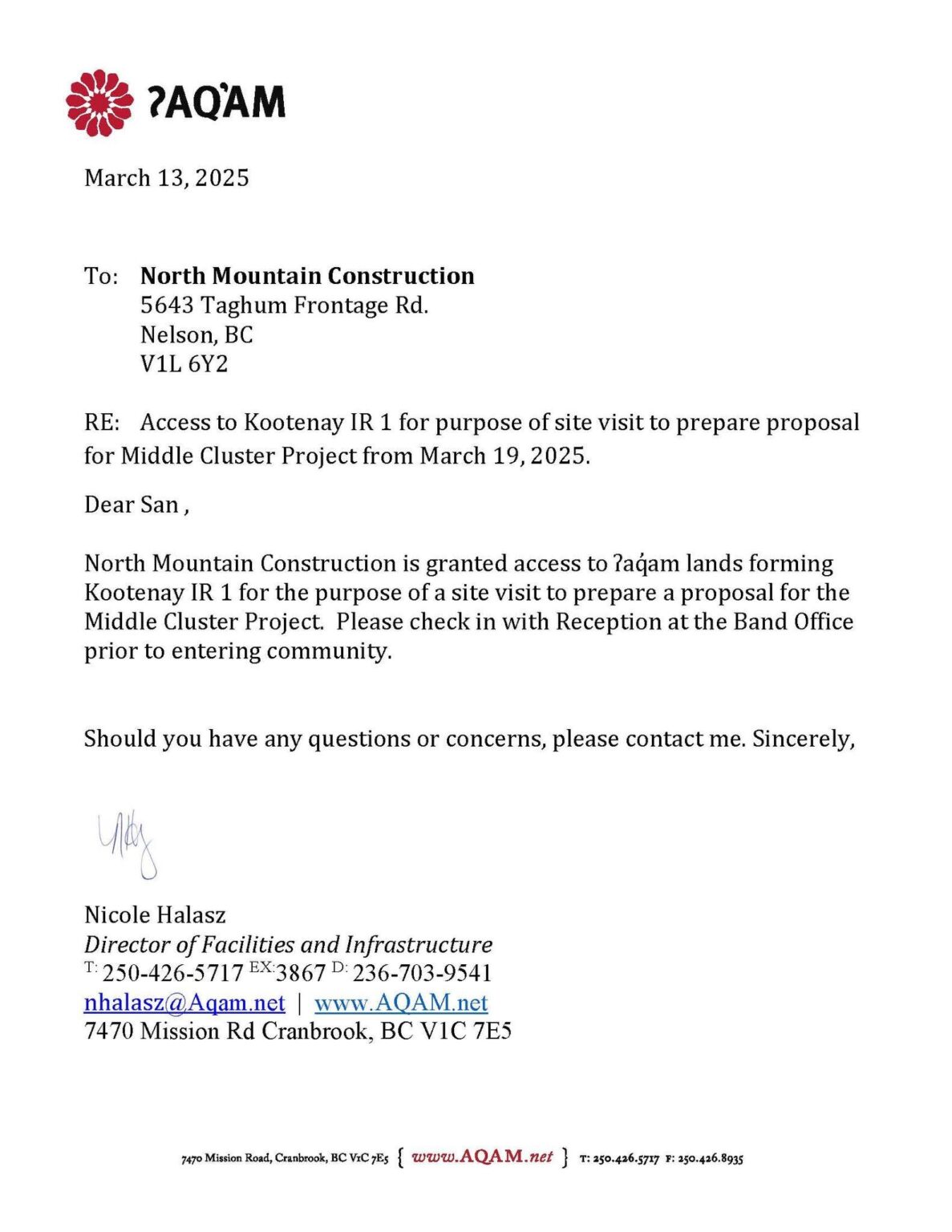 Access Letter