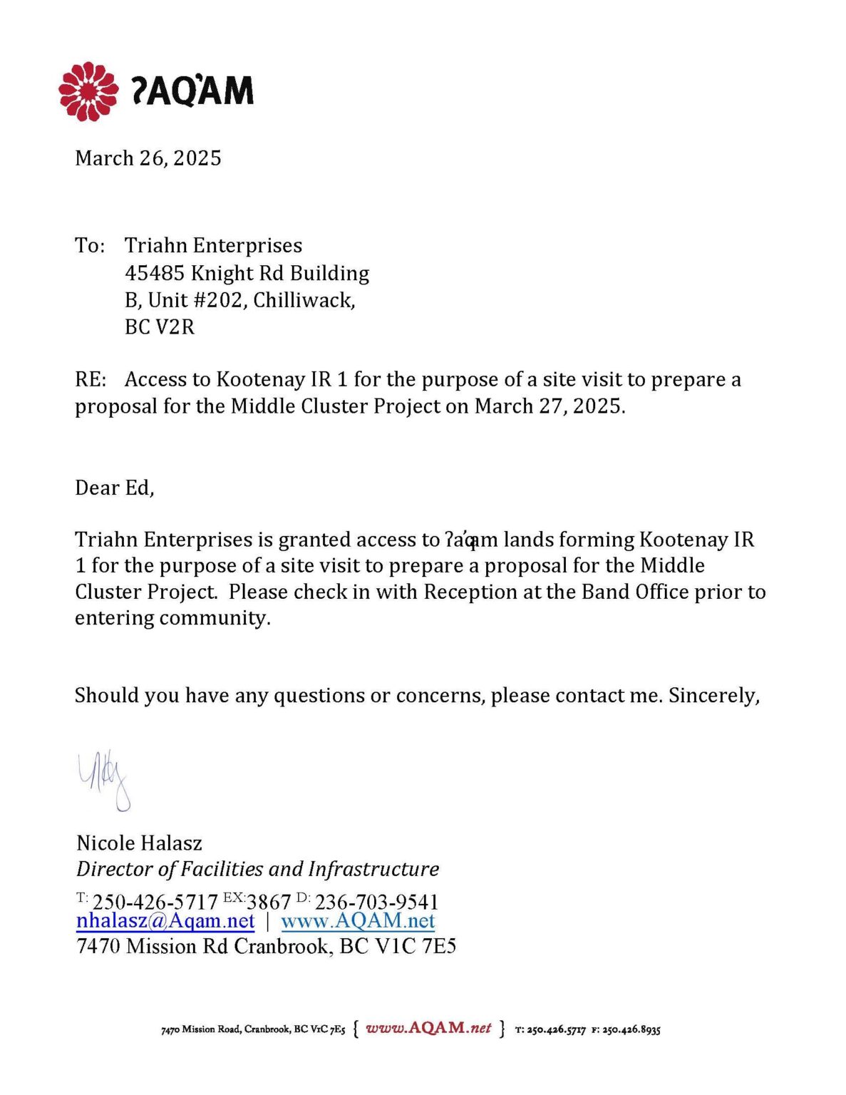 access letter