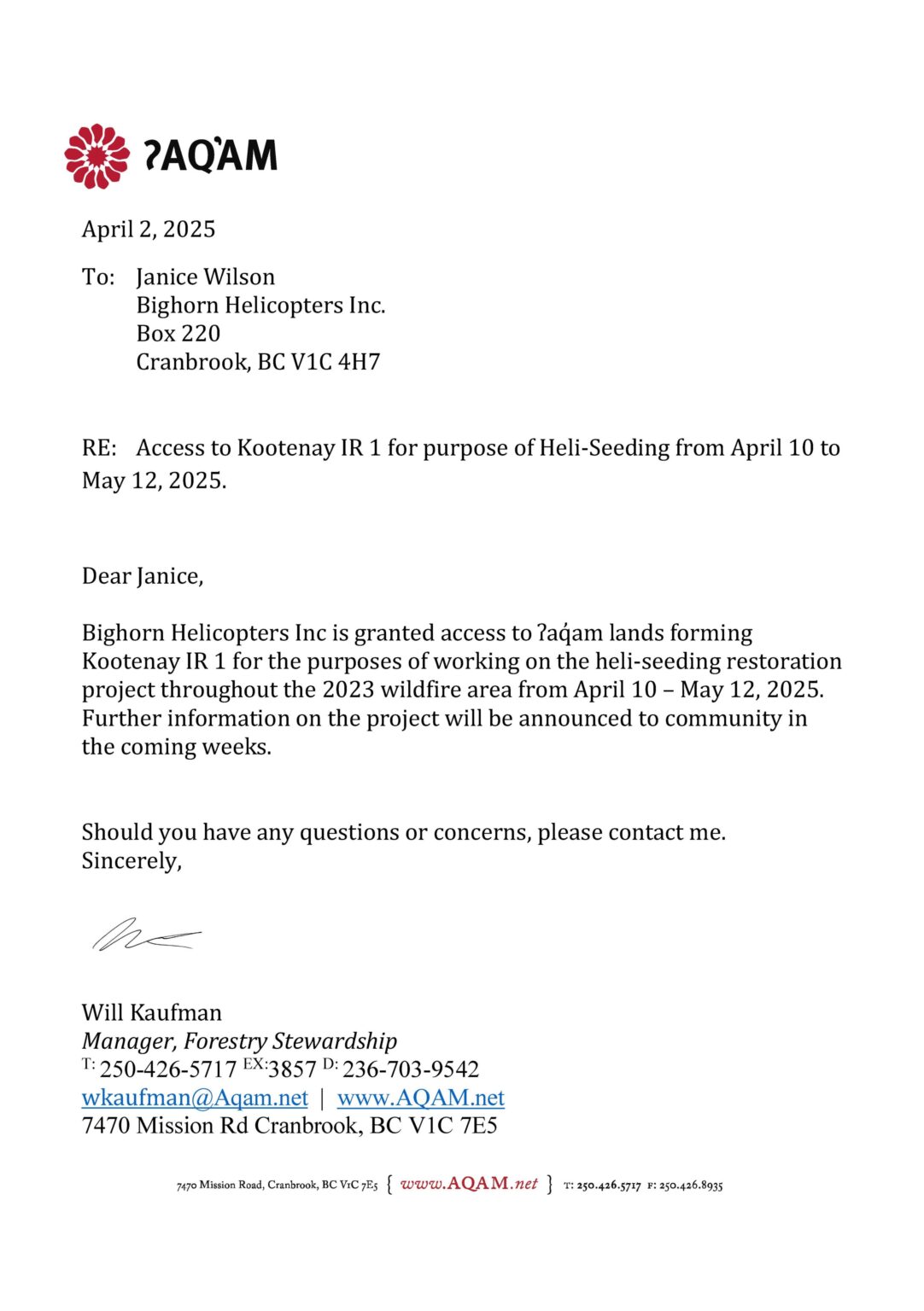 access letter
