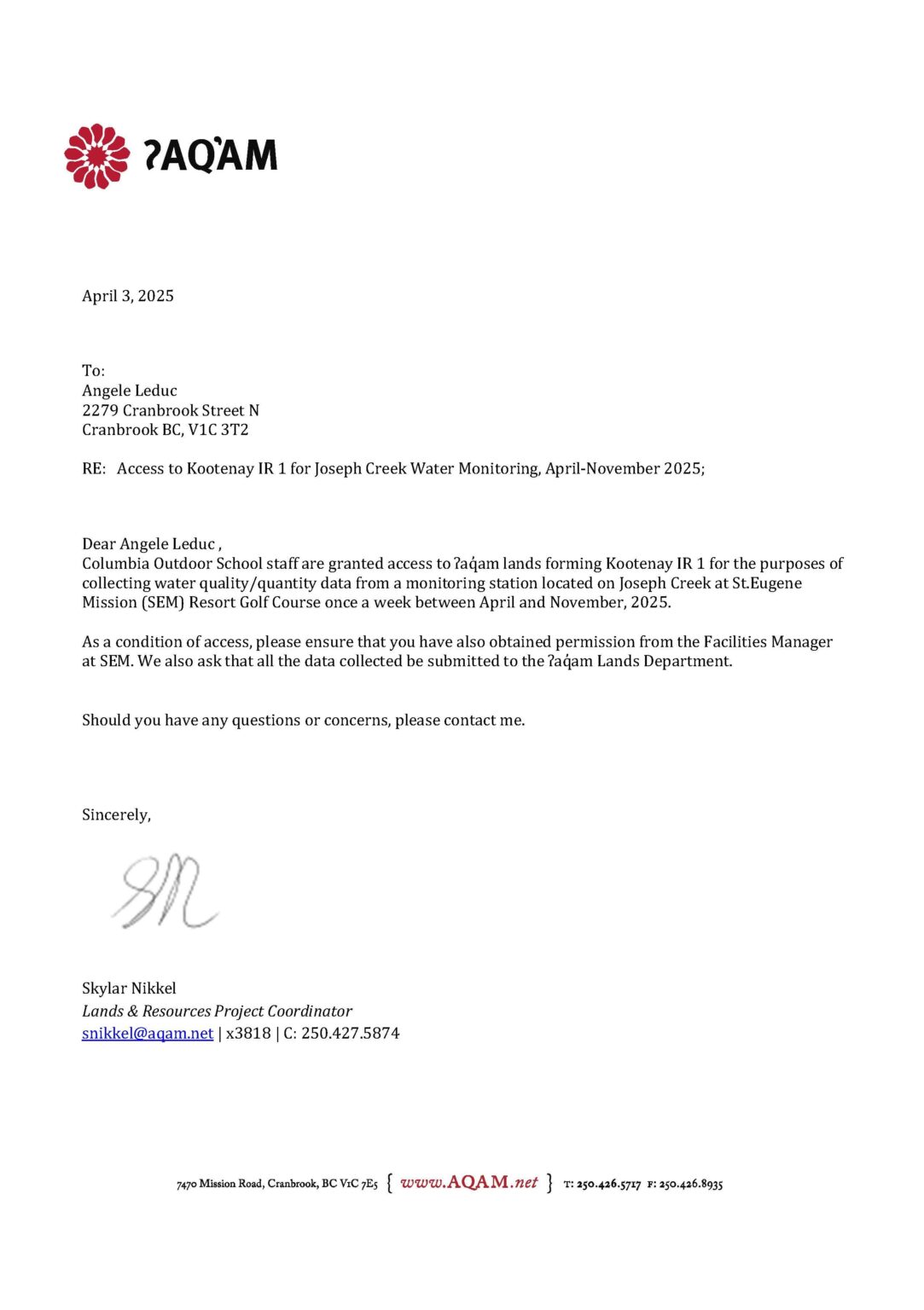 access letter