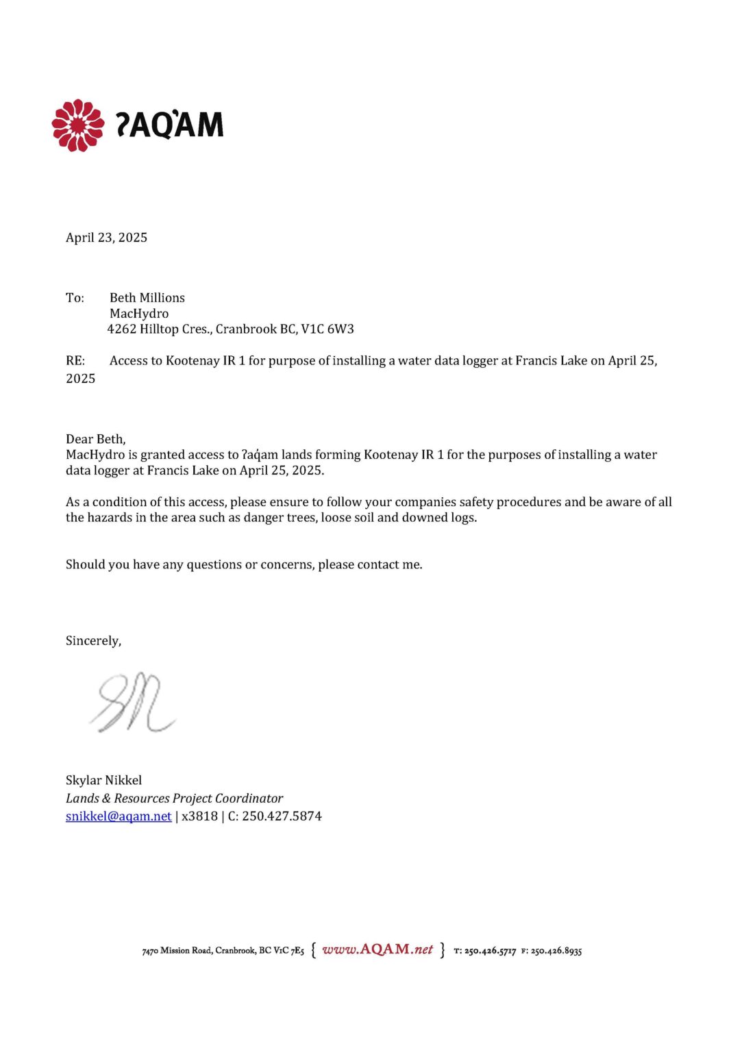 access letter