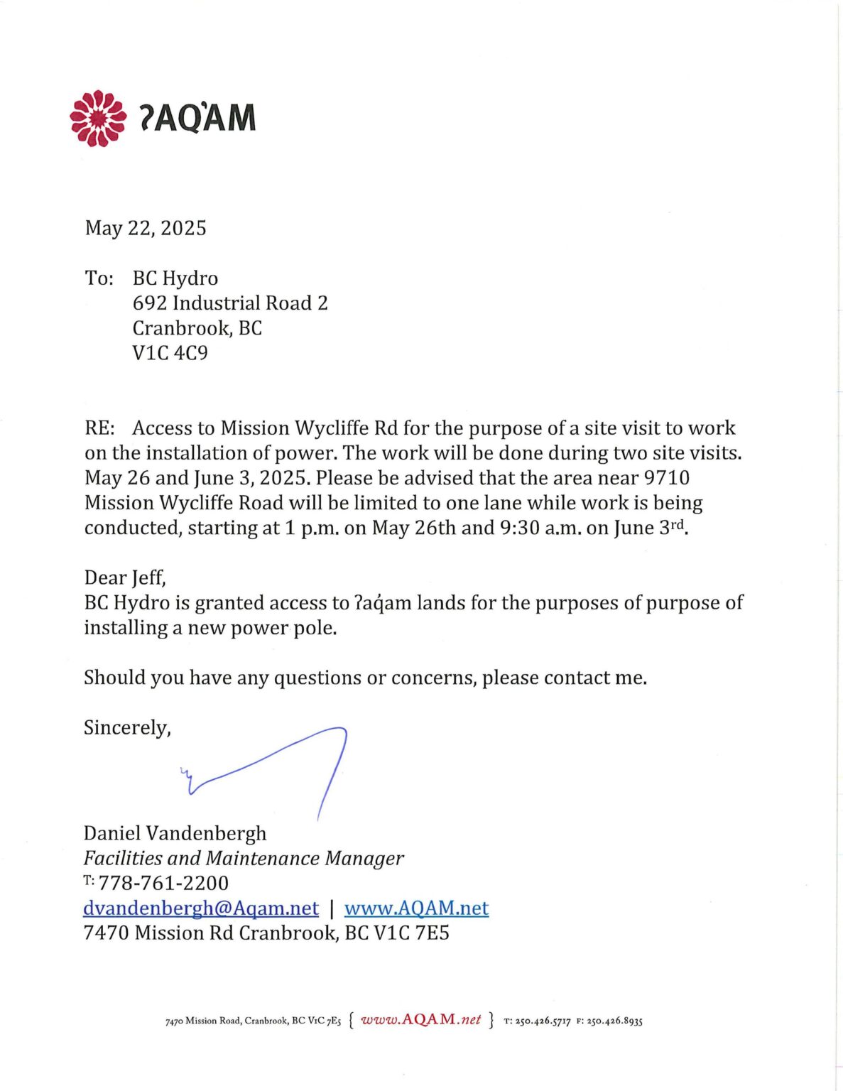 access letter