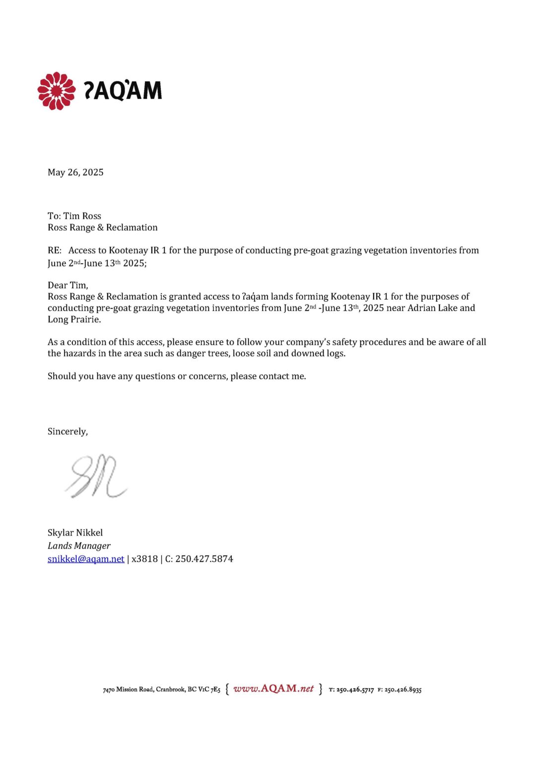 access letter