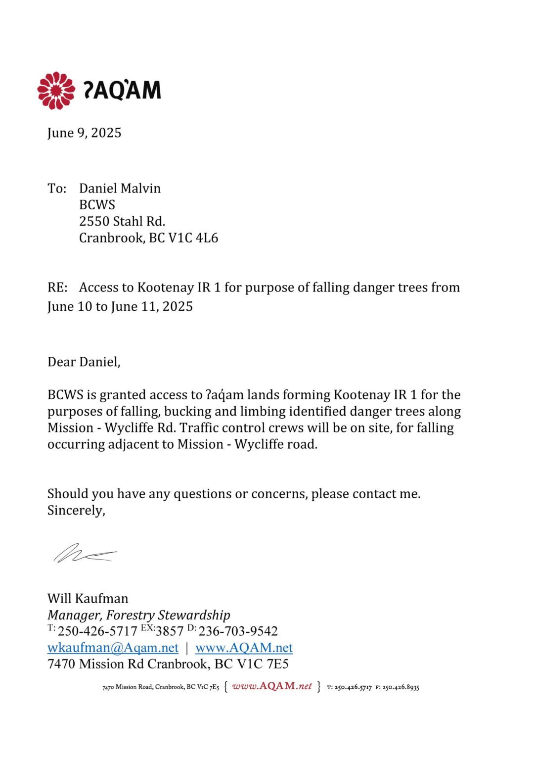 Access Letter