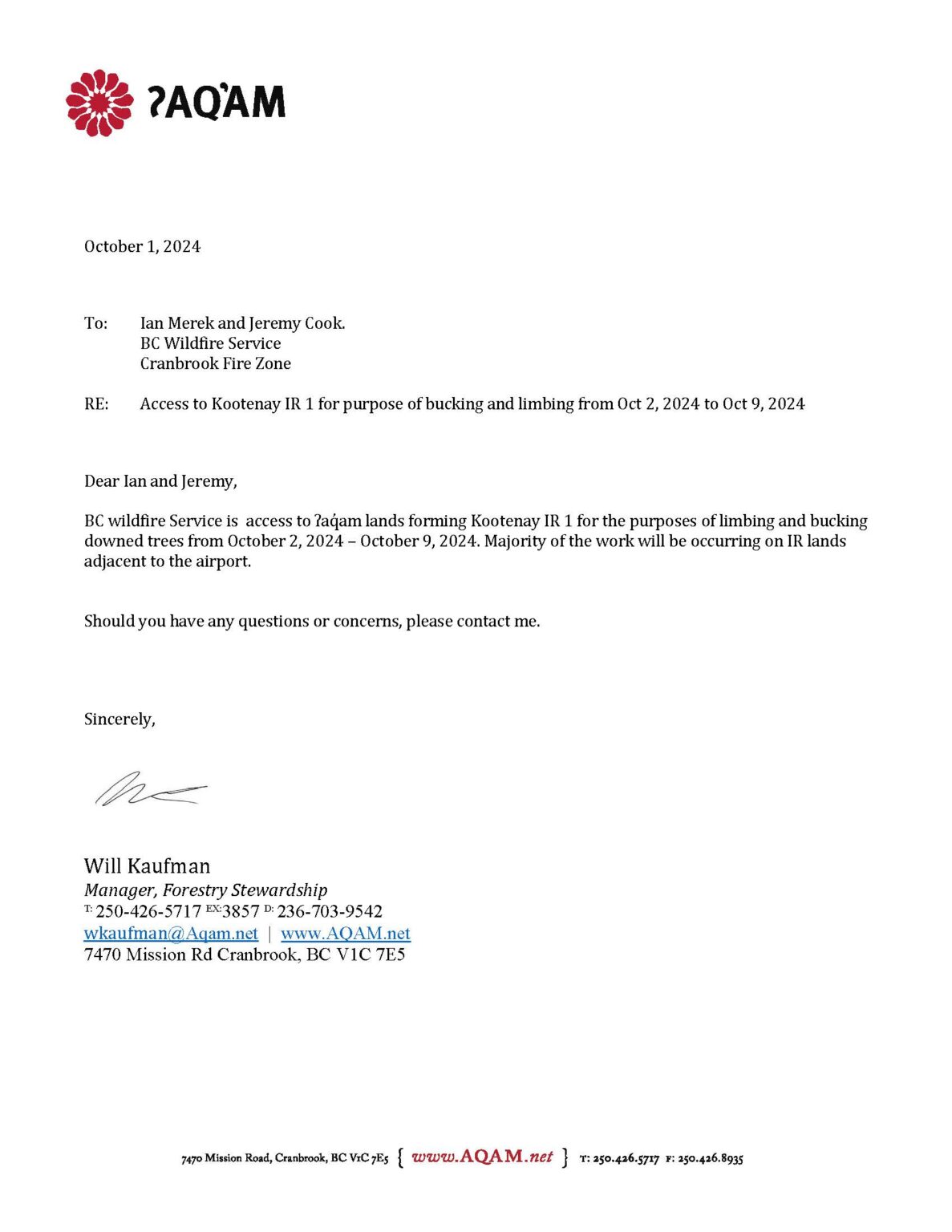 bcws letter